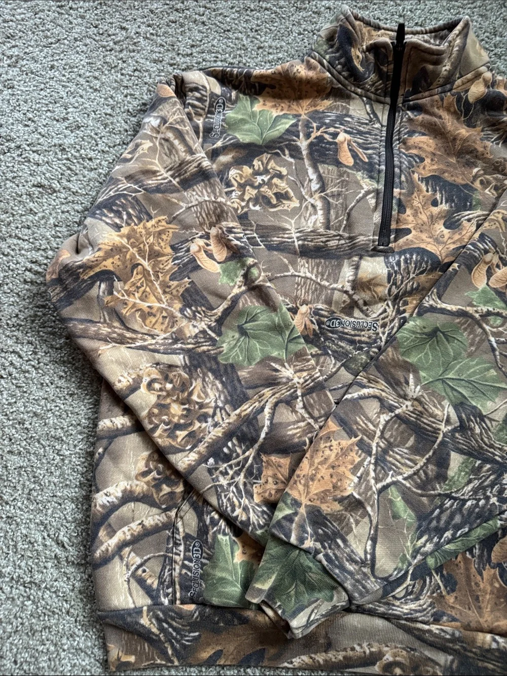 Cabela's Camo Zip-Up Sweater in Brown, Green, Tan